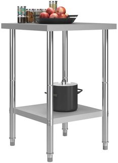 vidaXL Küchen-Arbeitstisch 60 x 60 x 85 cm Edelstahl 51184