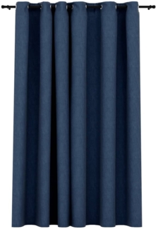 vidaXL Verdunkelungsvorhang mit Ösen Leinenoptik Blau 290x245 cm 321179
