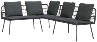 vidaXL Sofa mit Kissen Grau 61.5 x 123 x 82cm Metall 4108263