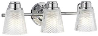 Elstead Lighting QN-HUDSON3-BATH QUINTIESSE Wandleuchte Hudson G9 3W LED IP44 3000K Stahl, Chrom poliert; Glas klar L:19. 3cm H:16cm B:54. 5cm dimmbar