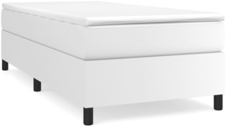 vidaXL Boxspringbett mit Matratze Weiß 100x200 cm Kunstleder 3144591