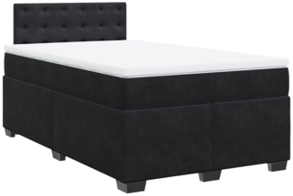 vidaXL Boxspringbett mit Matratze Schwarz 120x200 cm Samt 3286296