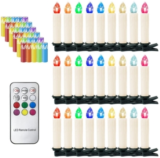 Gotoll LED-Christbaumkerzen CH030BT_W-NEW kabellose Weihnachtsbaumkerzen christbaumschmuck, LED Weihnachtsbaumkerzen Mit Batterie timer Fernbedienung
