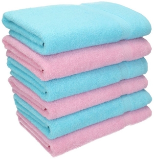 Betz Handtücher 6 tlg. Handtuch Set Palermo Größe 50x100 Farbe rosé und türkis, 100% Baumwolle