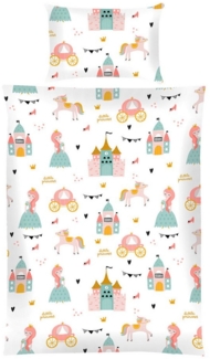 Bestgoodies Kinderbettdecke + Kopfkissen Kinder Betten-Set inkl. Bettwäsche, Füllung: 100% Polyester, Klimafaser, Bettbezug aus 100% Baumwolle - Steppbett