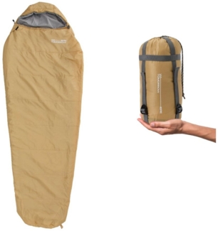 Lumaland Mumienschlafsack Where Tomorrow Camping Schlafsack Small & Light, mit Tasche - 220 x 80 x 50 cm wasserabweisend Konturkapuze Wärmekragen