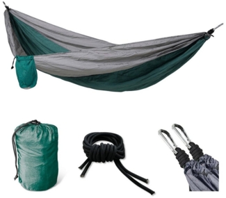 SVITA Hängematte Outdoor Camping ultraleicht Befestigung 1-2 Personen Blau Grün Hellgrau