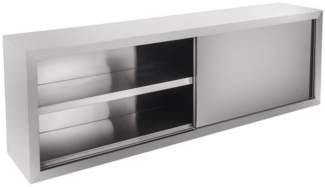 Royal Catering Wandhängeschrank 160 x 40 x 65 cm Gastro Hängeschrank 2 Schiebetüren Edelstahl, verschiedene Größen