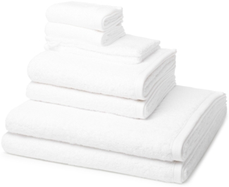 Ross Vita 8 tlg. Frottier-Set - 2 X Handtuch (50 X 100cm), 2 X Duschtuch (70 X 140cm), 2 X Gästetuch (30 X 50cm), 2 X Waschhandschuh (16 X 22cm) - 520 g/m2 - Weiß