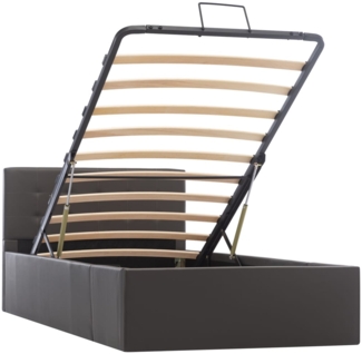vidaXL Stauraumbett Hydraulisch Grau Kunstleder 100×200 cm 285523