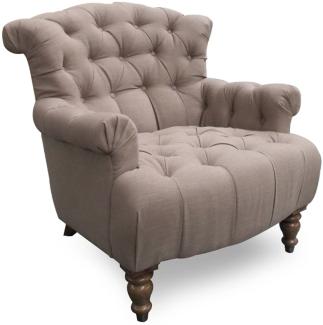 Casa Padrino Chesterfield Lounge Sessel Taupe 105 x 90 x H. 96 cm - Luxus Wohnzimmer Sessel