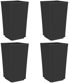 vidaXL Pflanzkübel 4 Stk. Schwarz 32,5x32,5x57 cm PP 367853