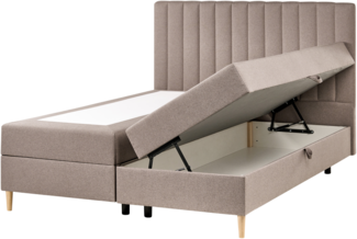 Boxspringbett mit Stauraum Stoff OFFICER 160 x 200 cm Taupe