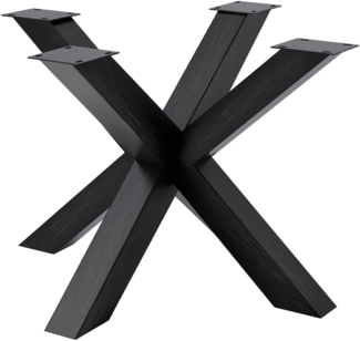 CLP Tischbeine Harlan pulverbeschichtetes Metall bis 300 kg belastbar,industrial schwarz 100x100x71 cm