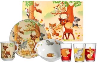 Ritzenhoff & Breker WALDTIERE Geschirr-Set mit Kinderbecher 7-teilig