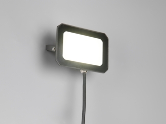 LED Flutlichtstrahler 30W, Aluminium Schwarz, IP65, mit Anschlussbox