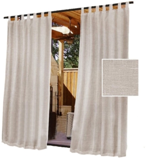 Kaket Outdoorgardine halbtransparente Leinenoptik mit abnehmbaren Schlaufen (2 St), leicht wasserabweisend, für Terrassentüren und Pavillons