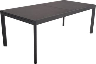 Gartentisch EDUARD - Aluminium/Glas-Tischplatte Keramik-Optik, Anthrazit , 300 x 100 x 75 cm | Ausziehtisch Esstisch Wetterfest Outdoor Tisch