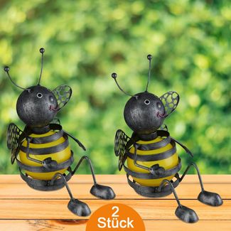 Solarleuchte Garten Biene 2er Set Deko Solarlampe Außen Außenleuchte Solar