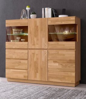 Home affaire Highboard Laima, Vitrine, Breite 140 cm