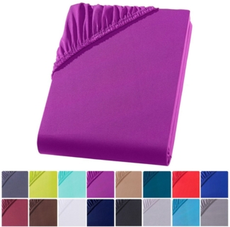 Visaggio Spannbettlaken Mikrofaser Spannbetttuch Bettlaken 90x200 140x200 180x200 200x220, Microfaser, Gummizug: rundum, viele Größen und Farben, Steghöhe 30 cm für Matratzenhöhen bis 22 cm