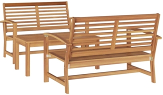 vidaXL Garten-Sofa-Set Natur Teak-Massivholz 3356855