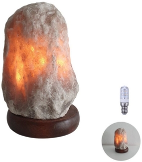 Lichthandel Hoch Tischleuchte Salzkristall-Lampe Salzlampe Salzkristallleuchte Saunabeleuchtung, LED wechselbar, 3000K, EINFACHE BEDIENUNG PER KIPPSCHALTER