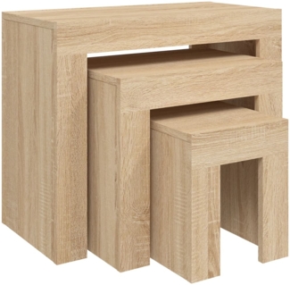 vidaXL Satztische 3-tlg. Sonoma-Eiche Holzwerkstoff 808543