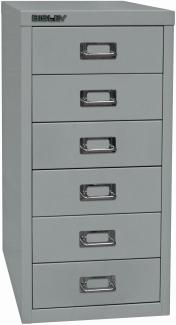 Bisley MultiDrawer™, 29er Serie, DIN A4, 6 Schubladen, Farbe silber