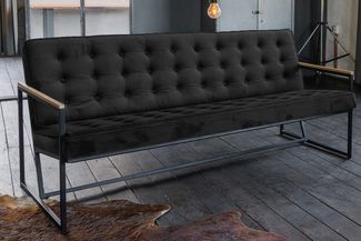 KAWOLA Sofa ARLY Polsterbank Bezug Velvet schwarz 80 x 77 x 173 cm