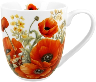 DUO FLOWER CLASSIC XXL Becher 1000 ml POPPIES New Bone China Porzellan