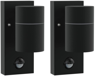vidaXL Außenwandleuchte 2 pcs Schwarz 6,5 x 10,5 x 16 cm 4005990