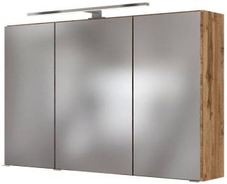 Spiegelschrank 3D LOUROSA-03 mit Beleuchtung in Wotaneiche Nb, B/H/T: ca. 100/66/20 cm