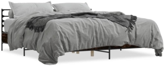 vidaXL Bettgestell Räuchereiche 180x200 cm Holzwerkstoff und Metall 3280059