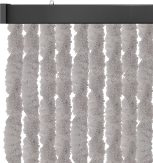 Flauschvorhang 90x200cm, perfekter Insekten- und Sichtschutz für Ihre Balkon- und Terrassentür, viele Farben Unistreifen grau