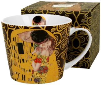 DUO ART GALLERY Becher 610 ml THE KISS BROWN New Bone China Porzellan