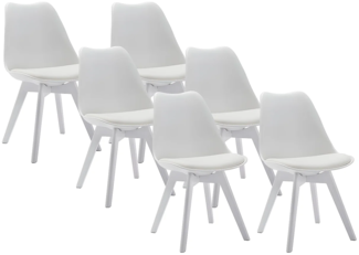 Vente-unique - Stuhl 6er-Set - Polypropylen - Weiß mit weißen Füßen - JODY