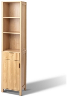 VINGLI Kommode Badkommode Badezimmerschrank Badschrank Aufbewahrungsschrank, mit 3 Schubladen & Regalen & offenes Fach, 60x30x80cm Eichenfarben