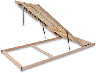 Madera Lattenrost für Bettkastenfunktion – 7-Zonen, 28 Federleisten, Birkenschichtholz, Größe: 120 x 200 cm, Seite der Öffnung: Öffnung Vorn