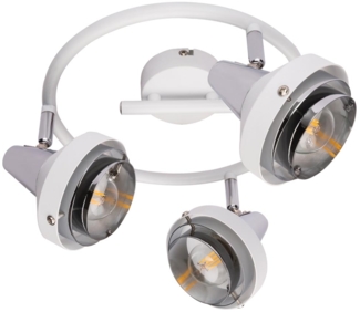 Deckenleuchte, Chrom, weiß, Spots beweglich, 25 cm, RORGE