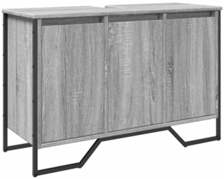 vidaXL Waschbeckenunterschrank Grau Sonoma 91x35x60 cm Holzwerkstoff 848662