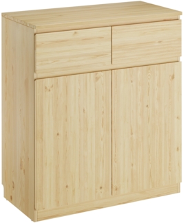 Sideboard Holzkommode mit 2 Schubladen u. 2 Türen Kiefer natur 90.50-21