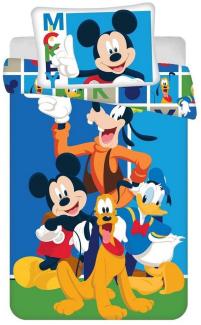 Kinder Baby Bettwäsche Set Mickey Maus Donald Duck Pluto Goofy Bettdecke 100x135 + Kopfkissen 40x60 cm, 100 % Baumwolle