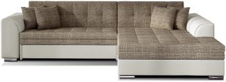 ELTAP 'Sorento', Ecksofa, Eckcouch, Dunkelbeige / Off-White, 78 x 194 x 296 cm, Rechts