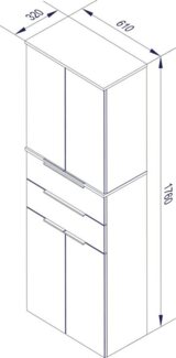 Fackelmann KARA Hochschrank 61 cm, Weiß