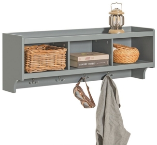 SoBuy Wandgarderobe FHK28, Flurgarderobe Kleiderhaken Hängeregal mit mit 3 Fächer und 4 Haken