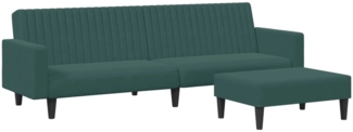 vidaXL 2-tlg. Sofagarnitur Dunkelgrün Samt 3216282