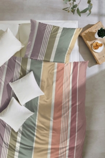 Primera Bettwäsche Feinbiber-Bettwäsche Passion, Feinbiber, 2 teilig, mit einem harmonischen Streifenmuster