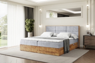 ALTDECOR Boxbett LOLLI1 (Multipocket-Matratze H4, H3 Matratze Bonellfederung, Topper, Kopfteil)