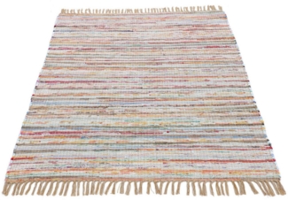 carpetfine Teppich Kelim Chindi, Wendeteppich, rechteckig, Höhe: 6 mm, handgewebt, Fleckerlteppich mit Fransen, auch vielen in Läufergrößen
